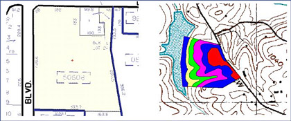 On-Screen takeoff from Site plans and geological survey maps